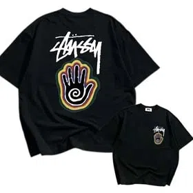 STU Summer flame poker print casual couple short-sleeved T-shirt（32 styles)-1877  
