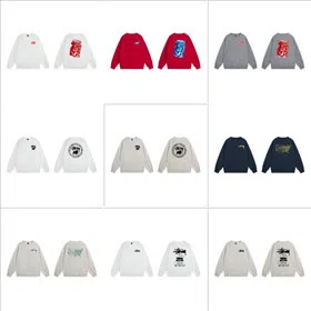 Stussy classic logo print black 8-ball crewneck sweatshirt-5279  